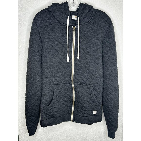 Marine Layer Hoodie Mens Large Gray Quilted Full Zip YKK Drawstring Sweatshirt - Picture 1 of 12